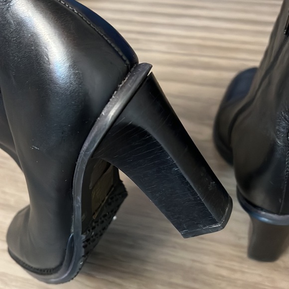 COLIN STUART BLACK LEATHER ANKLE BOOTS 7.5 - Picture 7 of 16
